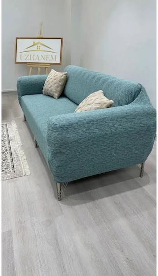 SteweHome Husă Elastică Canapea Cu Două Locuri Turcoaz 150x180cm