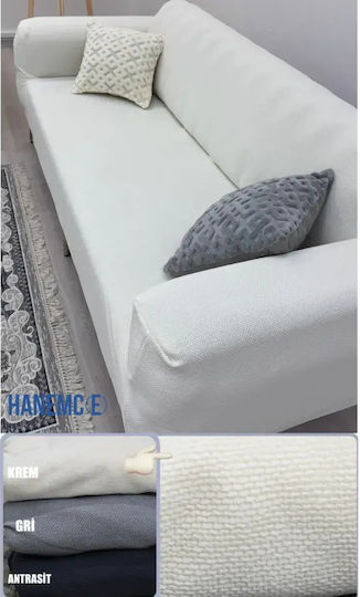 SteweHome Elastisches Abdeckung Für Dreisitziges Sofa Ecru 180x237cm