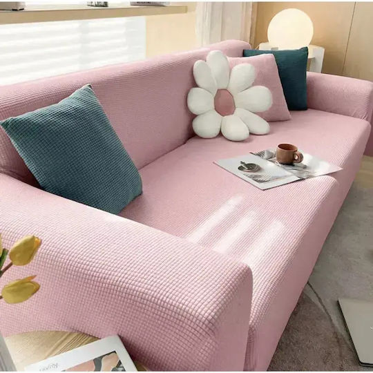 SteweHome Husă Elastică Canapea Cu Trei Locuri Roz 195x230cm