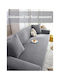 SteweHome Husă Elastică Canapea Cu Trei Locuri Gri 195x230cm