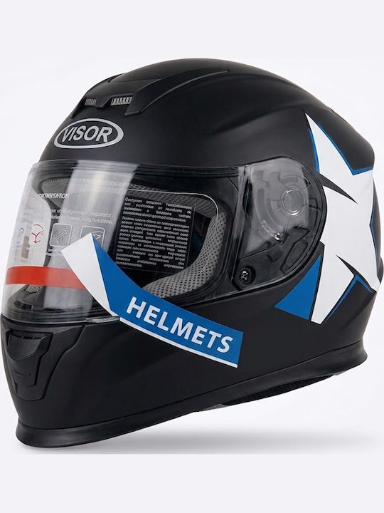 SPV L Black With Blue Detail Κράνος Μηχανής Ful...