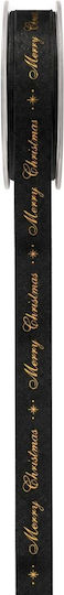 Iliadis Christmas Ribbon Merry Black 2500x1.5cm