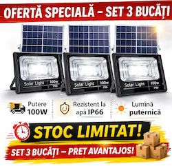 Smart Lumini De Inundație Cu Led-uri Solar Etanș 100W Alb Rece 6500K Cu Telecomandă IP66 Smart Lumini De Inundație Cu Led-uri Solar Etanș 100W Alb Rece 6500K Cu Telecomandă IP66