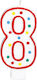 Amscan Number Candle Polka Dots Eight 8 13 Cm 1 Pc Universal