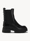 Black Combat Boots Rubber Metal Rings