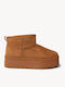 Tabac Brown Ankle Boots With Fur Lining High Platform