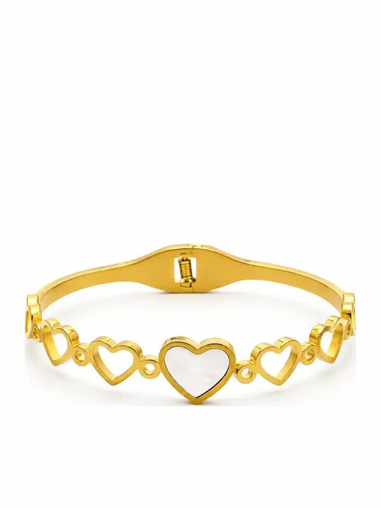 Nire Damentra Armband Hand Schellen Mit Herz Design Aus Edelstahl Vergoldet