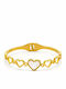 Nire Damentra Armband Hand Schellen Mit Herz Design Aus Edelstahl Vergoldet