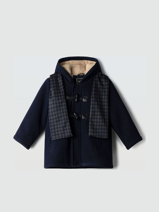 Kids Coat Short Hooded Dark Blue