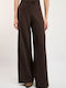 Women's High Rise Pantaloons with Rubber Band Brown