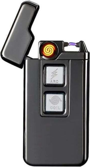 Windproof Electric Plasma Type Lighter In Black Colour