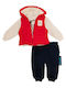 Kids Sweatpants Set With Top Red 3 Pieces