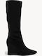 Schwarze Damenstiefel Mit Spitz Zehen Slope Absatz