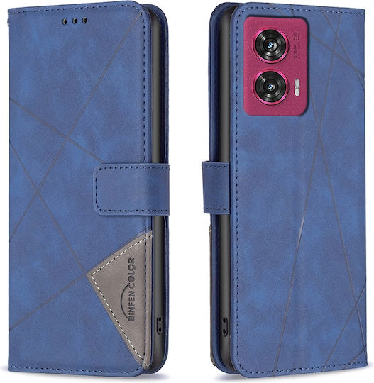 Binfen Color Motorola Edge 50 5g Fusion Leather Wallet Blue Mobile Phone Case