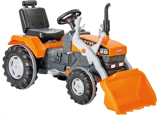 Excavator Pentru Copii Super De La Picior La Podea cu Pedale Portocaliu pentru 3+ Ani