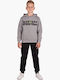 Kinder-Sweatshirt mit Kapuze Grau