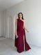 Maxi Dress for Wedding Christening with Tulle Burgundy