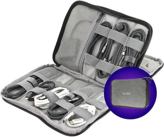 Органайзер за Кабели Buddi Sorted Cable Organizer & Аксесоари Цип 23 X 16 X 4 Cm Черен Сив 8719246564918