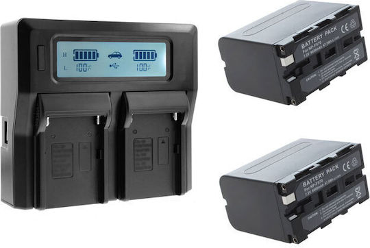Diat Doppelter Kamerabatterien Ladegerät Bildschirm Ac Dc Usb Ports 2 Decoding Batterien 7800mah NP-F970