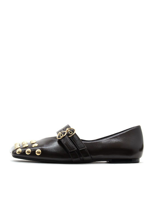 Armani Exchange Damen Ballerinas Spitz zulaufend Mit Riemen Braune Armani Exchange Damen Ballerinas Spitz zulaufend Mit Riemen Braune