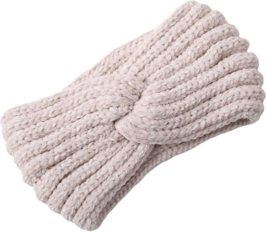 Damen Stirnband Strick in Ecru Farbe