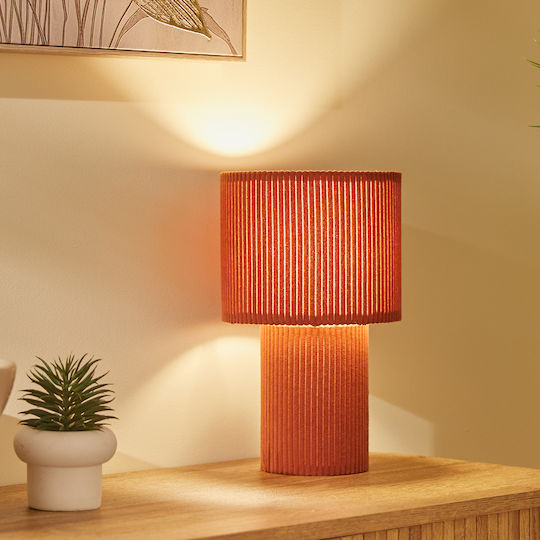 Jolina Μεταλλικό Πορτατίφ για Ντουί E14 LED με Πορτοκαλί Καπέλο και Βάση
