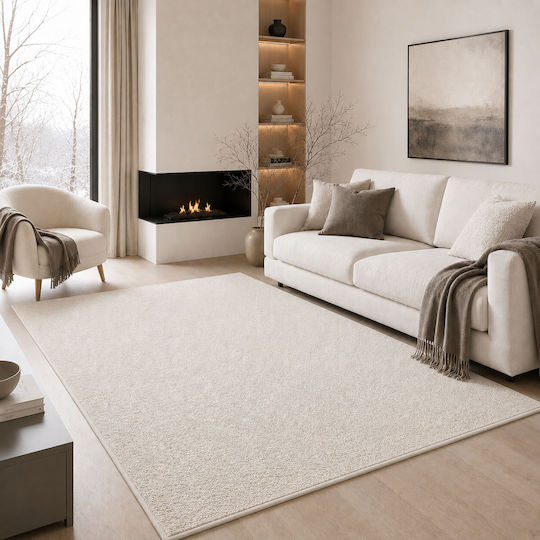 Deluxe Χαλί Ορθογώνιο Γούνινο Ιβουάρ 160x210cm