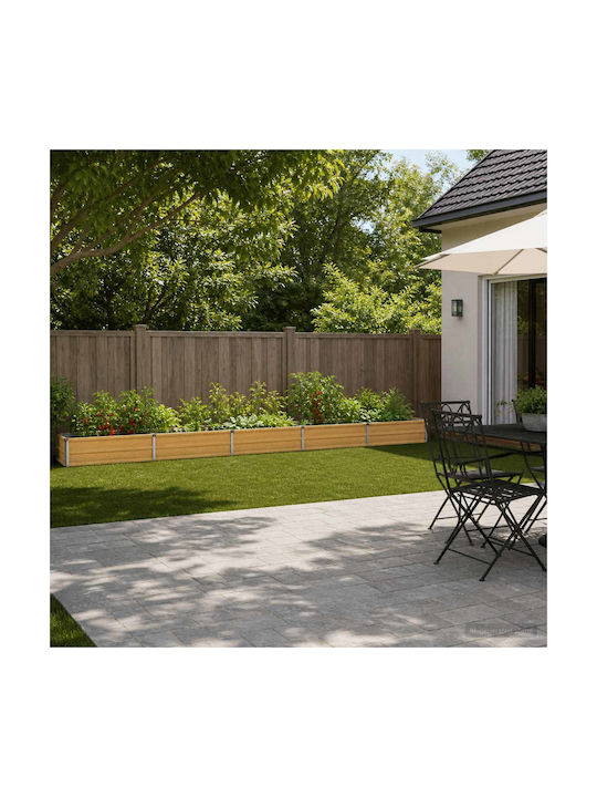 vidaXL Ghiveci De Flori Metalic Natural 400x40x...