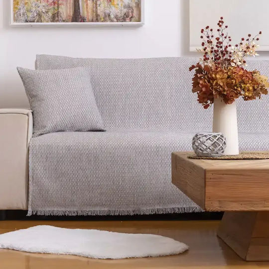 Borea Sofa Throws 2 Seater Chenille 180x250cm Grey