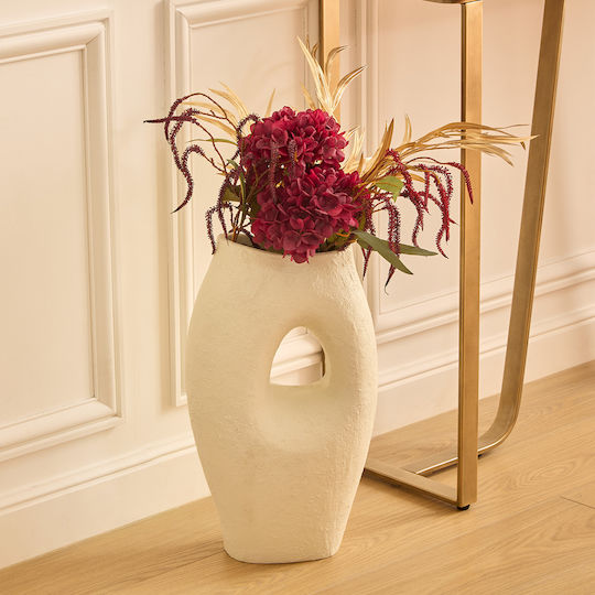 Decorative Floor Vase Ceramic Brea White 29.5x18xH51cm
