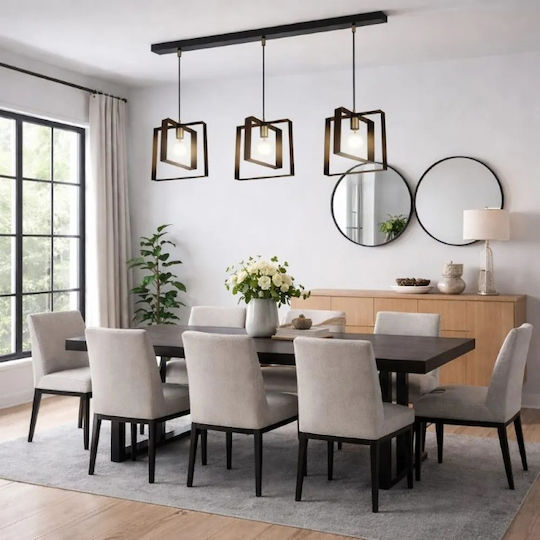NG Santas Pendant Ceiling Light Bronze Rail with E27 Socket 100x80cm