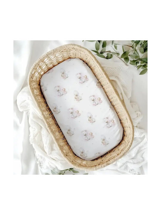 Borea Set Baby Cradle Flannel Sheets Ducky Pink...