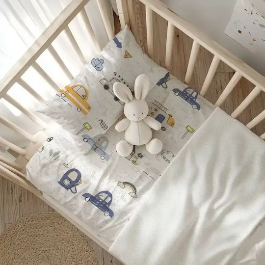 Borea Set Baby Crib Sheets Flannel Roady Light Blue 120x160cm
