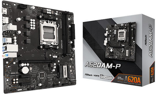 ASRock A620AM-P Motherboard Micro ATX with AMD AM5 Socket 90-MXBVJ0-A0UAYZ