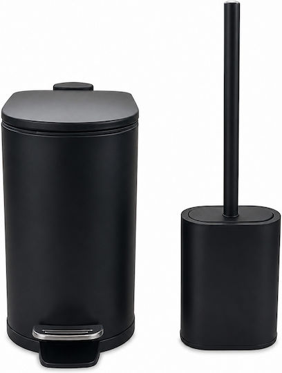 MRShome Метален Комплект Пингал и Кошничка за Баня Soft Close 5lt Черен MRShome Метален Комплект Пингал и Кошничка за Баня Soft Close 5lt Черен