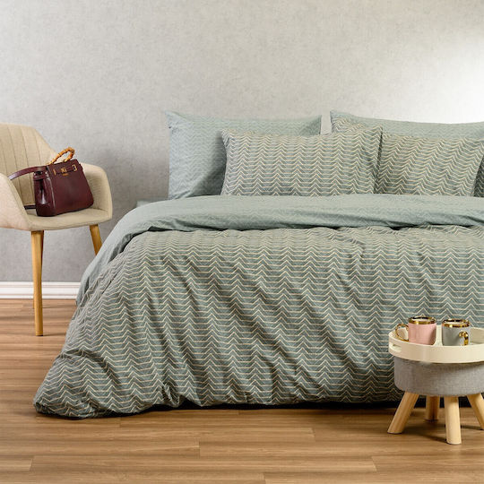 24home.gr Ултра Подредба Чаршафи King Size 260x270см Париж Тюркоазен 4 Бройки