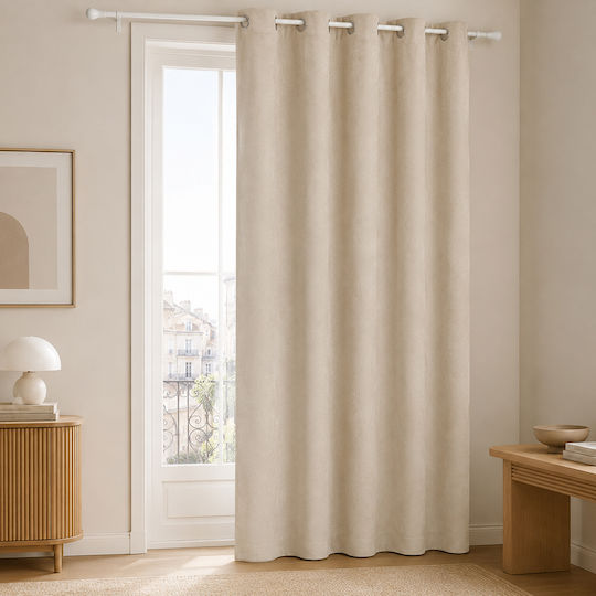 Curtain with Grommets Automne Beige 140x260cm