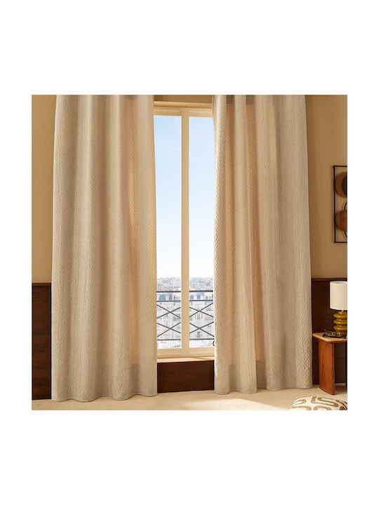 Curtain with Grommets Fran Beige 140x260cm