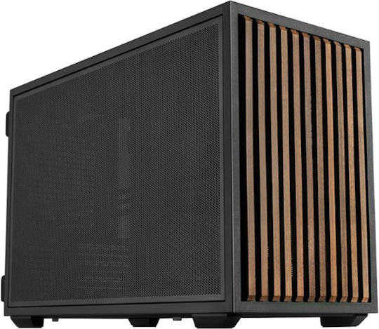 Lian Li DAN B4-mATX Micro Tower Компютърна кутия Сива Wood Edition Mesh TG Steel-Fabric Case