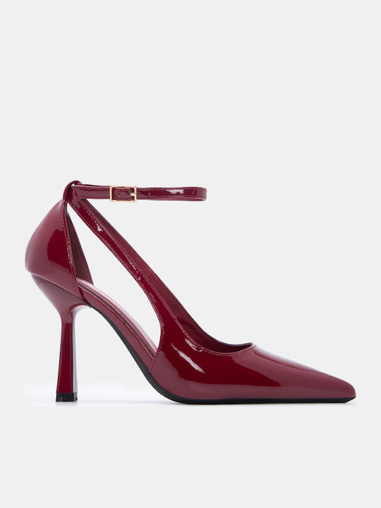 Luigi Spitze Zehen Pumps mit Riemen & Burgundis...