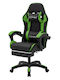 ML-Design 490018006 Gaming Chair in Artificial Leather with Footstool Green