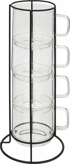 Secret de Gourmet Set of Brown Glass Coffee Cups Brown 300ml 2 Pieces