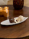 A-s Maia Διακοσμητική Πιατέλα Ξύλινη Λευκή 39.3x14.3x2.5εκ.