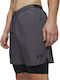 2-in-1 Sport Herren Shorts Grau