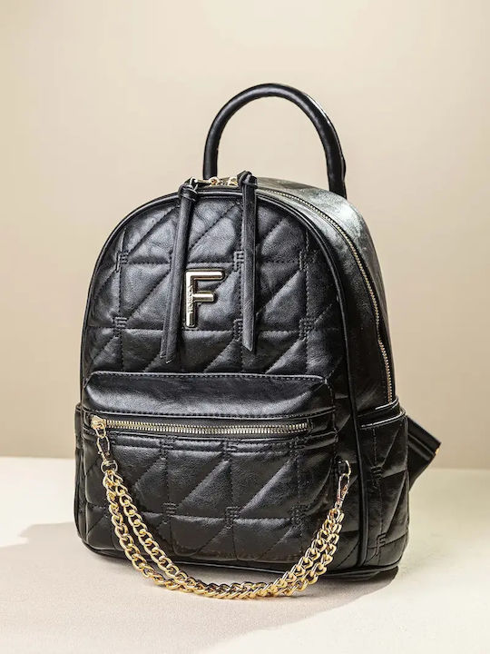 Fragola Damentasche Rucksack Schwarz Glänzend