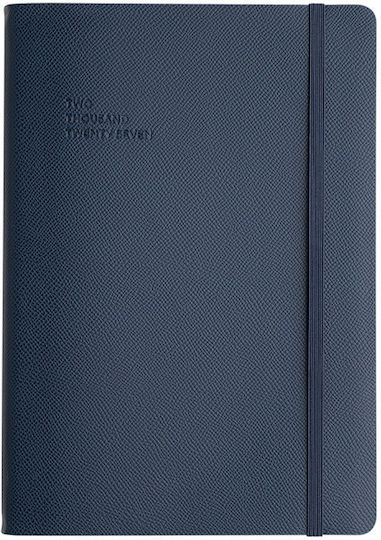 Type Center Daily Agenda B5 2027 Blue Leather 5x23.4cm (with Personalization)