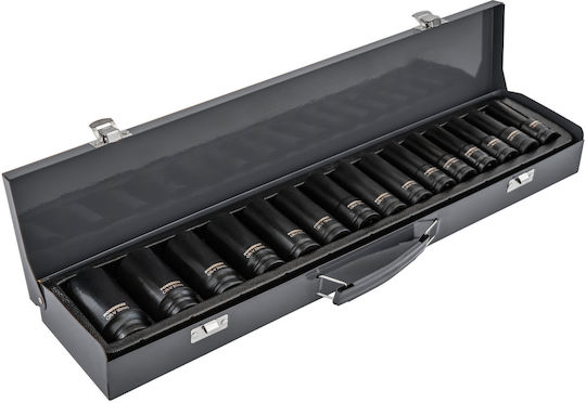Powermat Καρυδάκια Αέρος Μακριά με Καρέ Υποδοχής 1/2", HEX Σετ 15τμχ