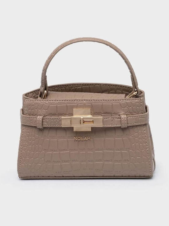 Nolah Iliana Women's Croco Taupe Satchel Bag