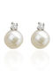 Kontopoulos Earrings in 9K White Gold with Stones & Pearls