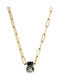 Dyrberg/Kern Gold Plated Steel Necklace Black